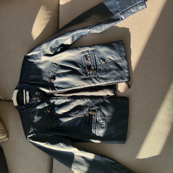 Soft Blue Biker Jacket by NYCo - Picture 3 of 8